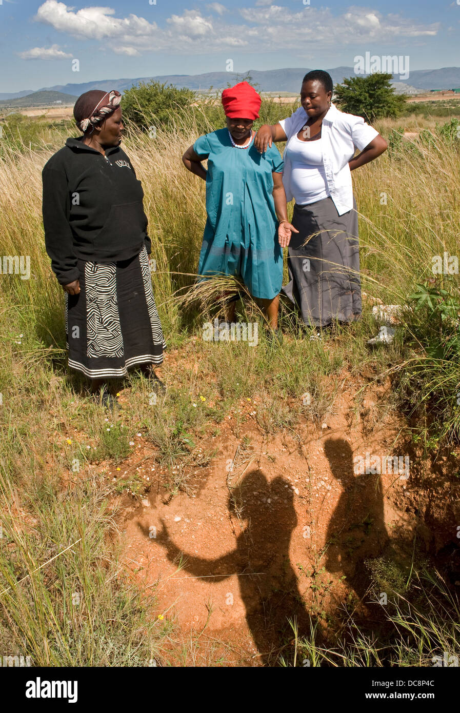 South Africa, 5 May 2010. A grave site at Sekuruwe Village Stock Photo