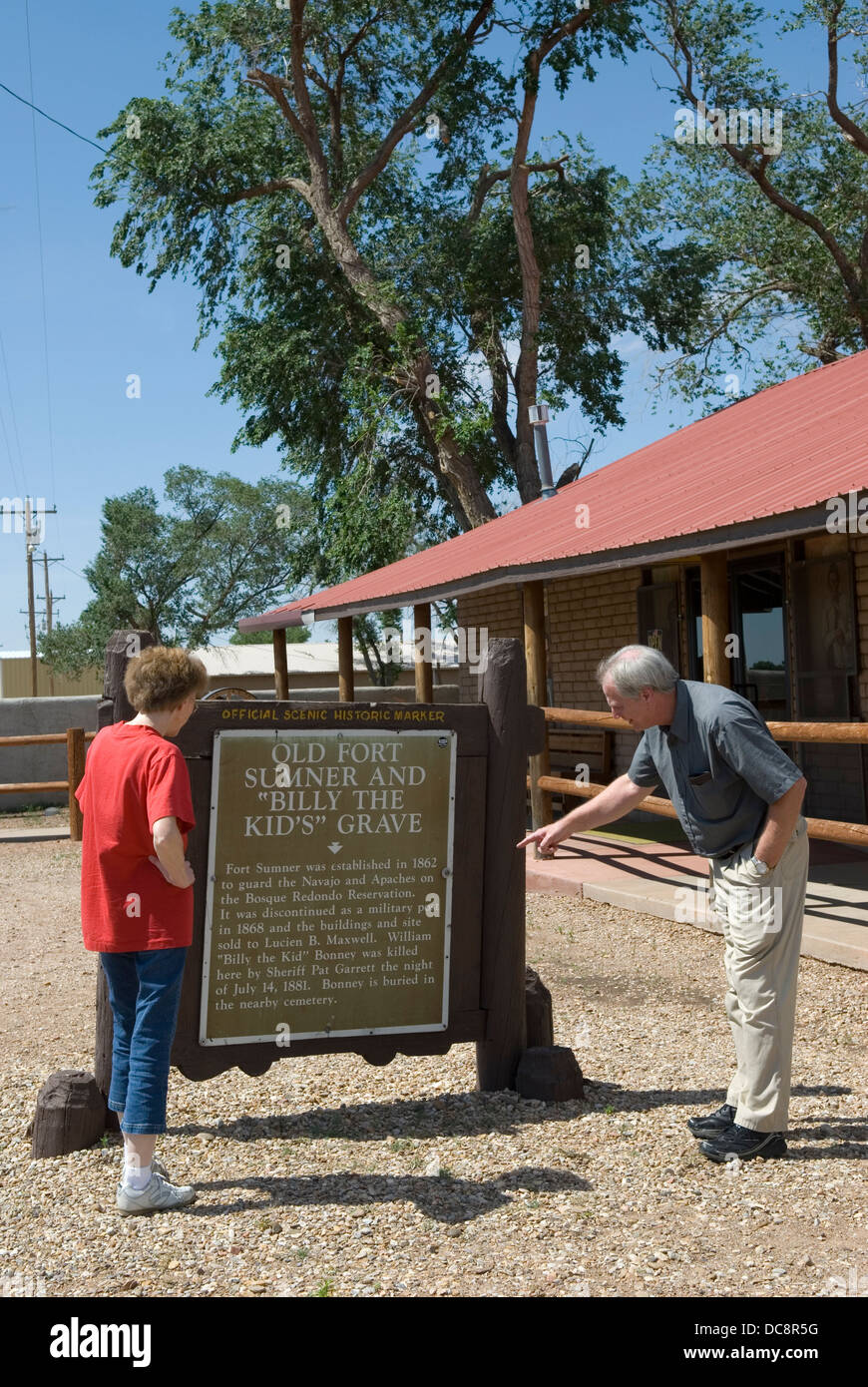 Caucasian couple visiting Old Fort Sumner Museum in New Mexico USA