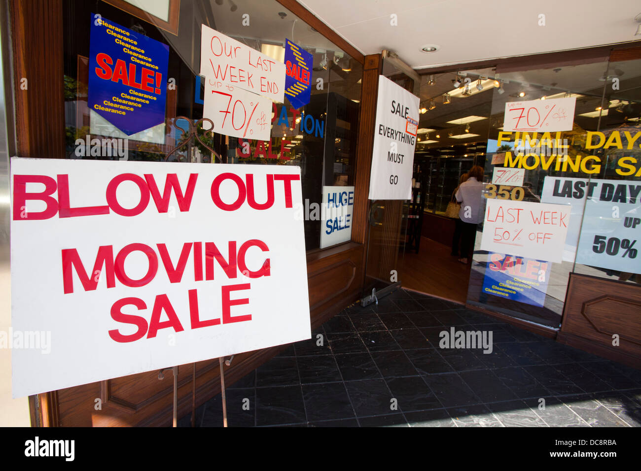 Moving Sale. Beverly Hills, Los Angeles County, California, United States of America Stock Photo
