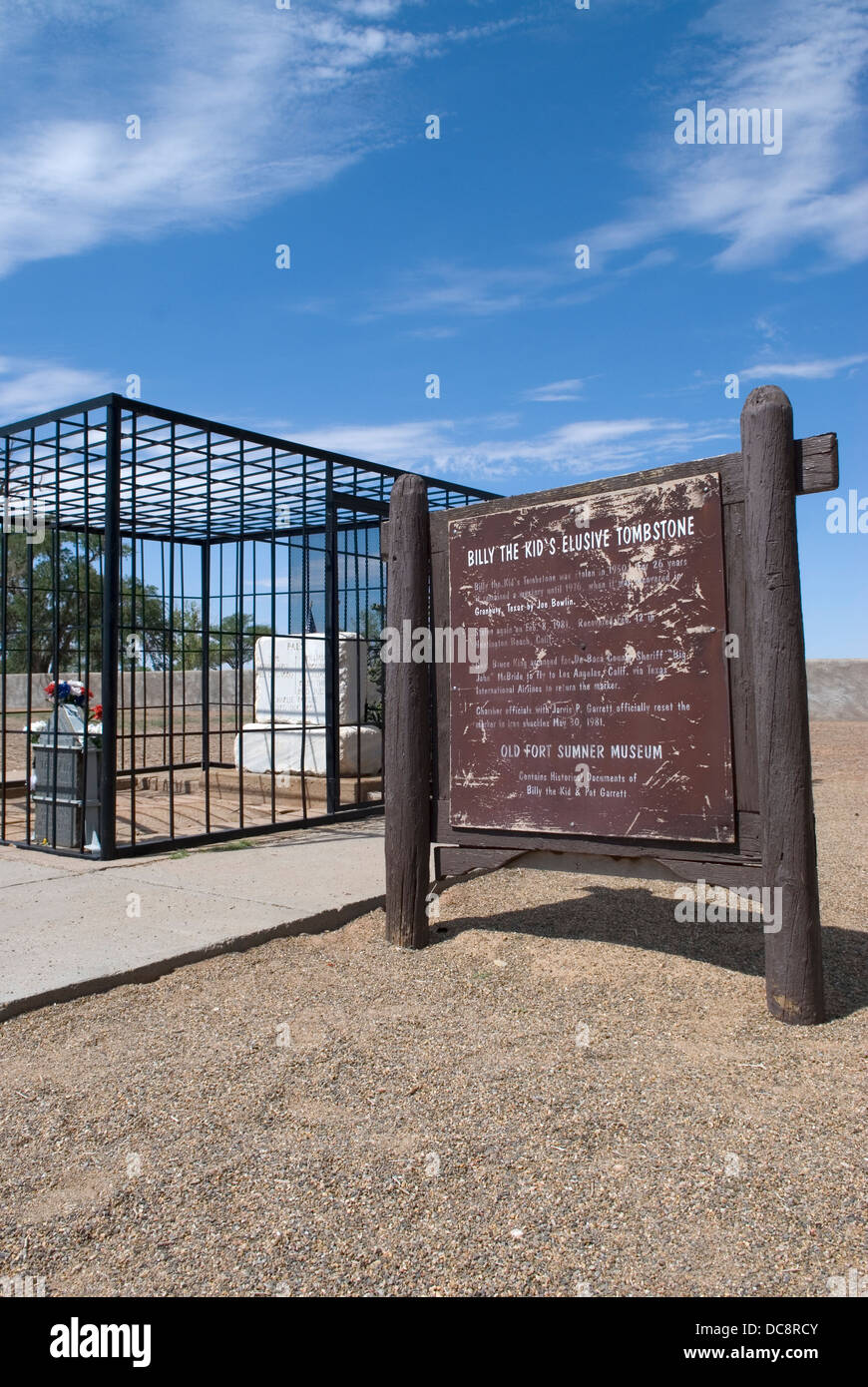 Billy the Kid grave site Fort Sumner Museum in New Mexico USA Stock Photo