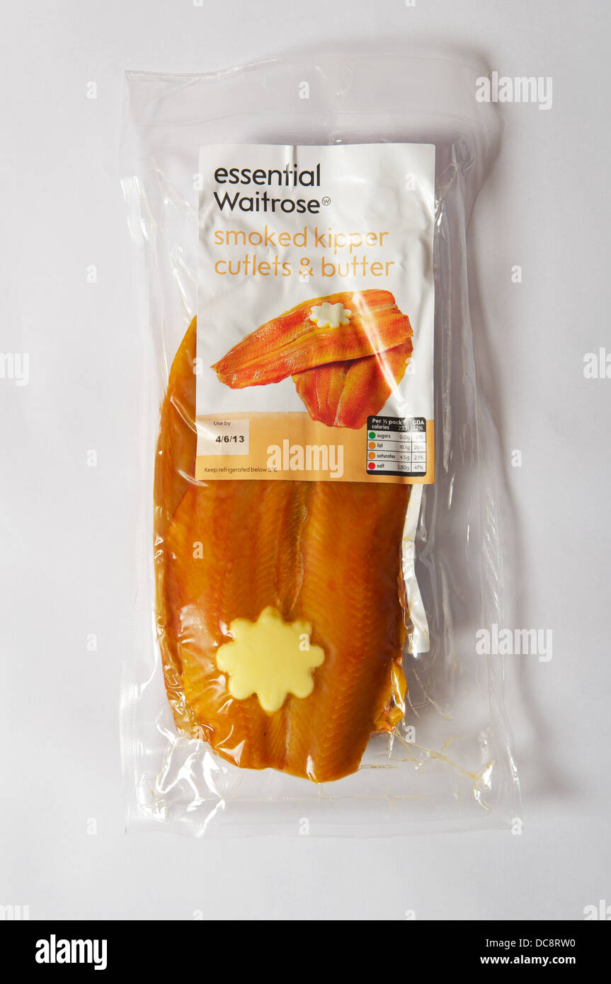 Waitrose Essential smoked kipper cutlets and butter Stock Photo