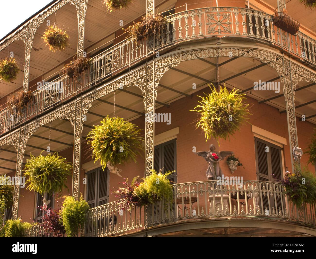 CAST IRON RAILINGS ON BALCONIES ROYAL STREET FRENCH QUARTER NEW ORLEANS ...