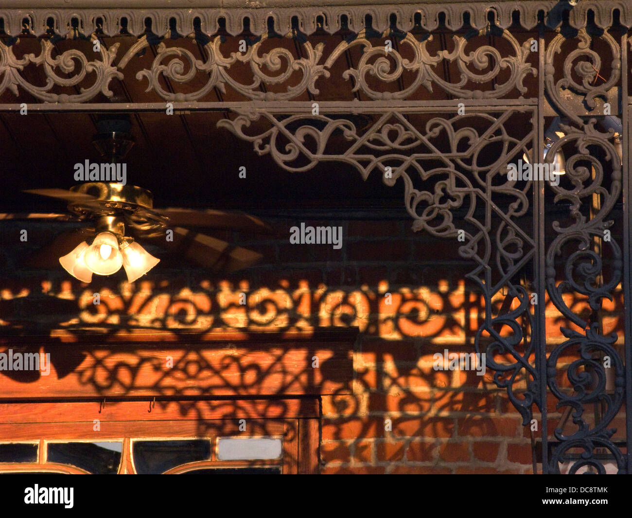 CAST IRON RAILINGS ON BALCONY BOURBON STREET FRENCH QUARTER NEW ORLEANS ...