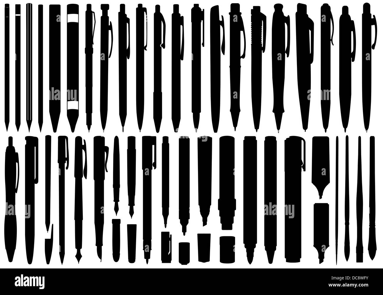 Different Writing Instruments Stock Photo Alamy