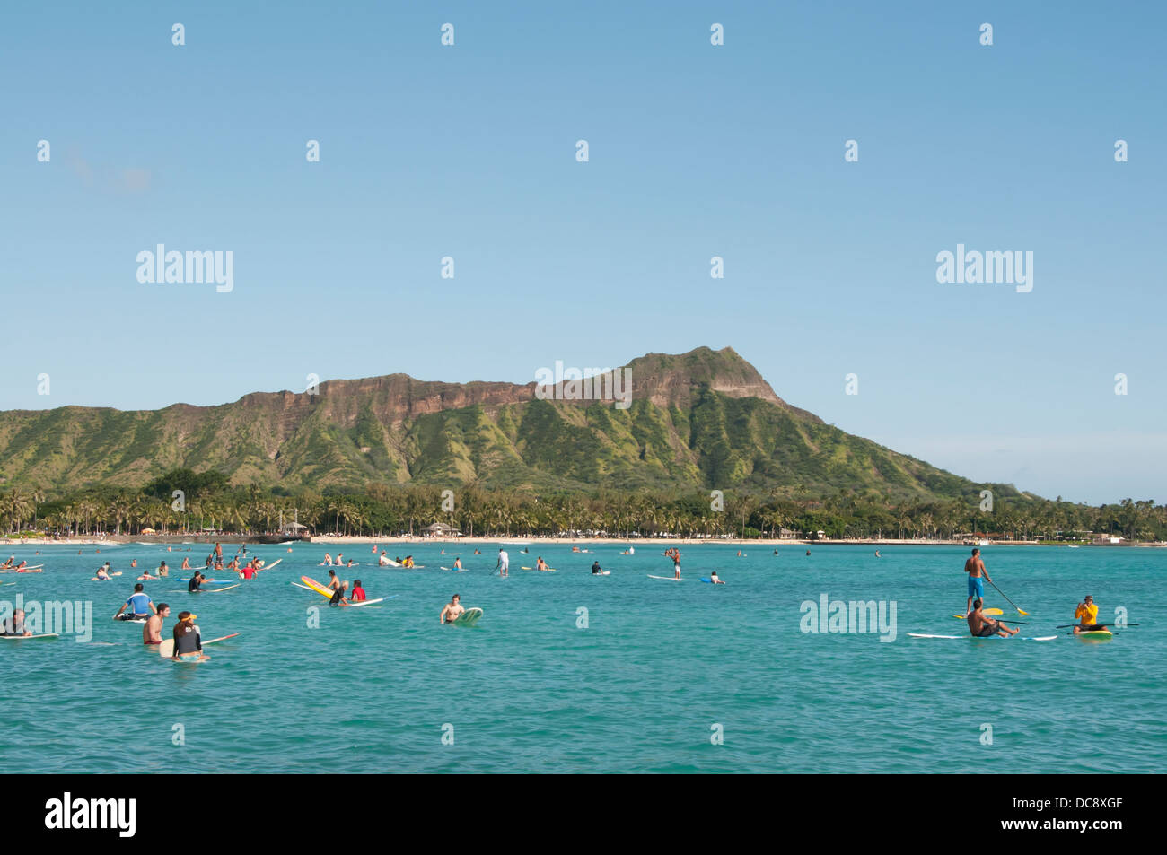 Paddle boarding and bodyboarding at Diamond Head, Waikiki Beach