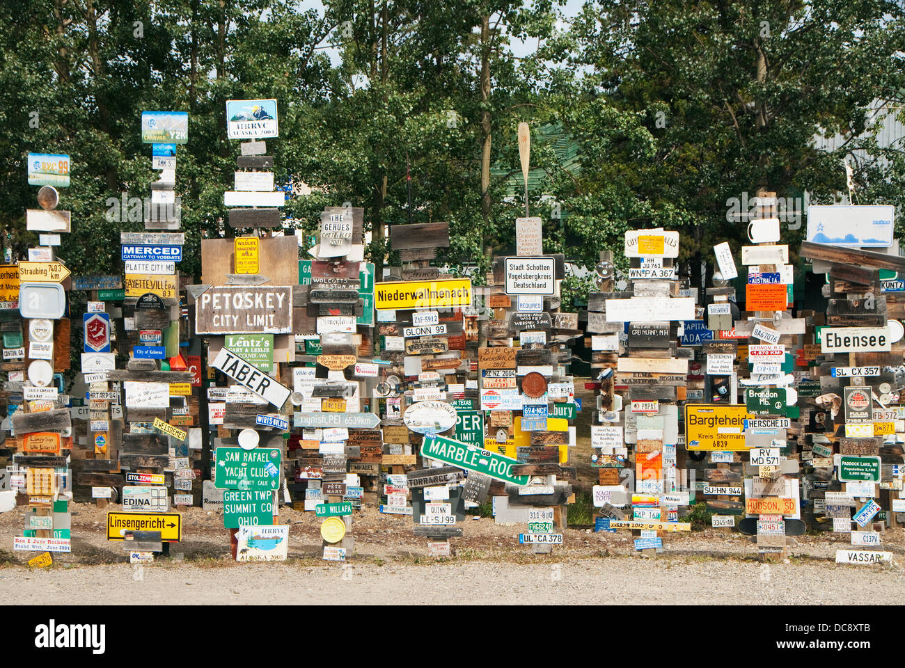Sign Post Forest; Watson Lake, Yukon Territory, Canada Stock Photo Alamy