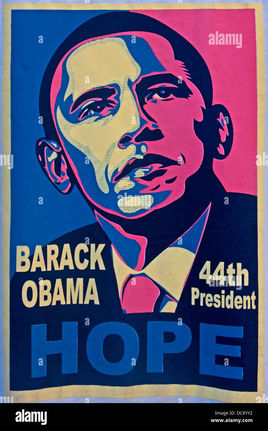 'Barack Obama 44th President- Hope' political sticker. Stock Photo