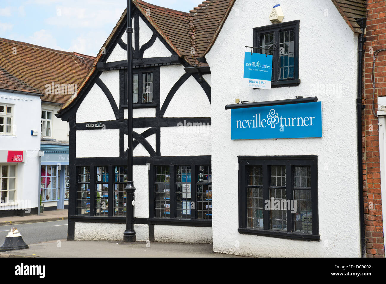 Timber framed buildings on Church Road, Pangbourne, Berkshire, England