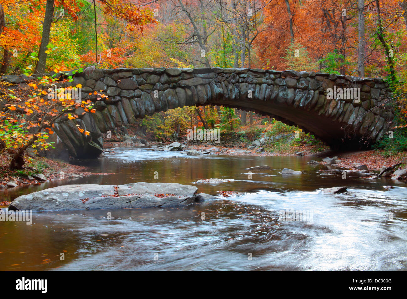 Boulder Bridge built in 1902 along Beach Drive in Rock Creek Park