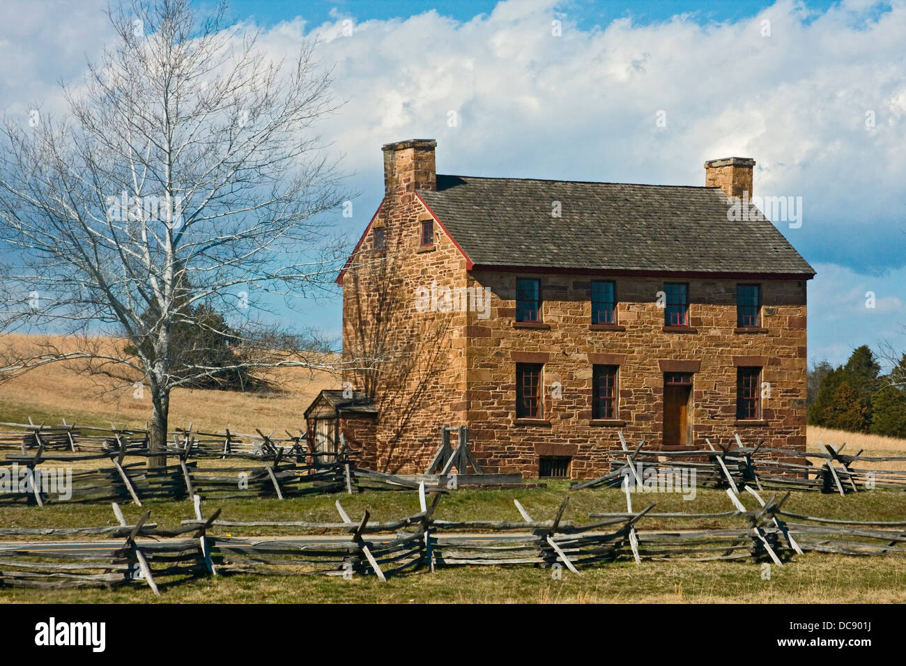 Stone House at Manassas National Battlefield Park in Prince William County, Virginia. Stock Photo