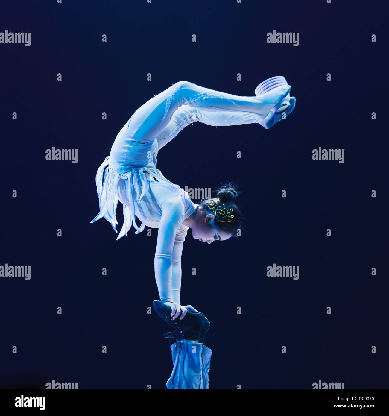 Chinese acrobatics show; Beijing, China Stock Photo