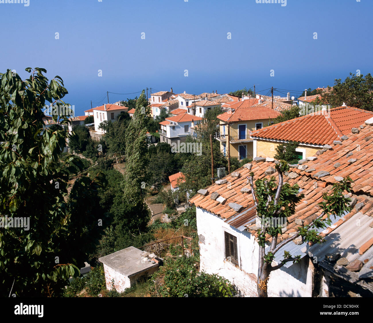 Traditional Village Samos Greek Islands Greece Stock Photo