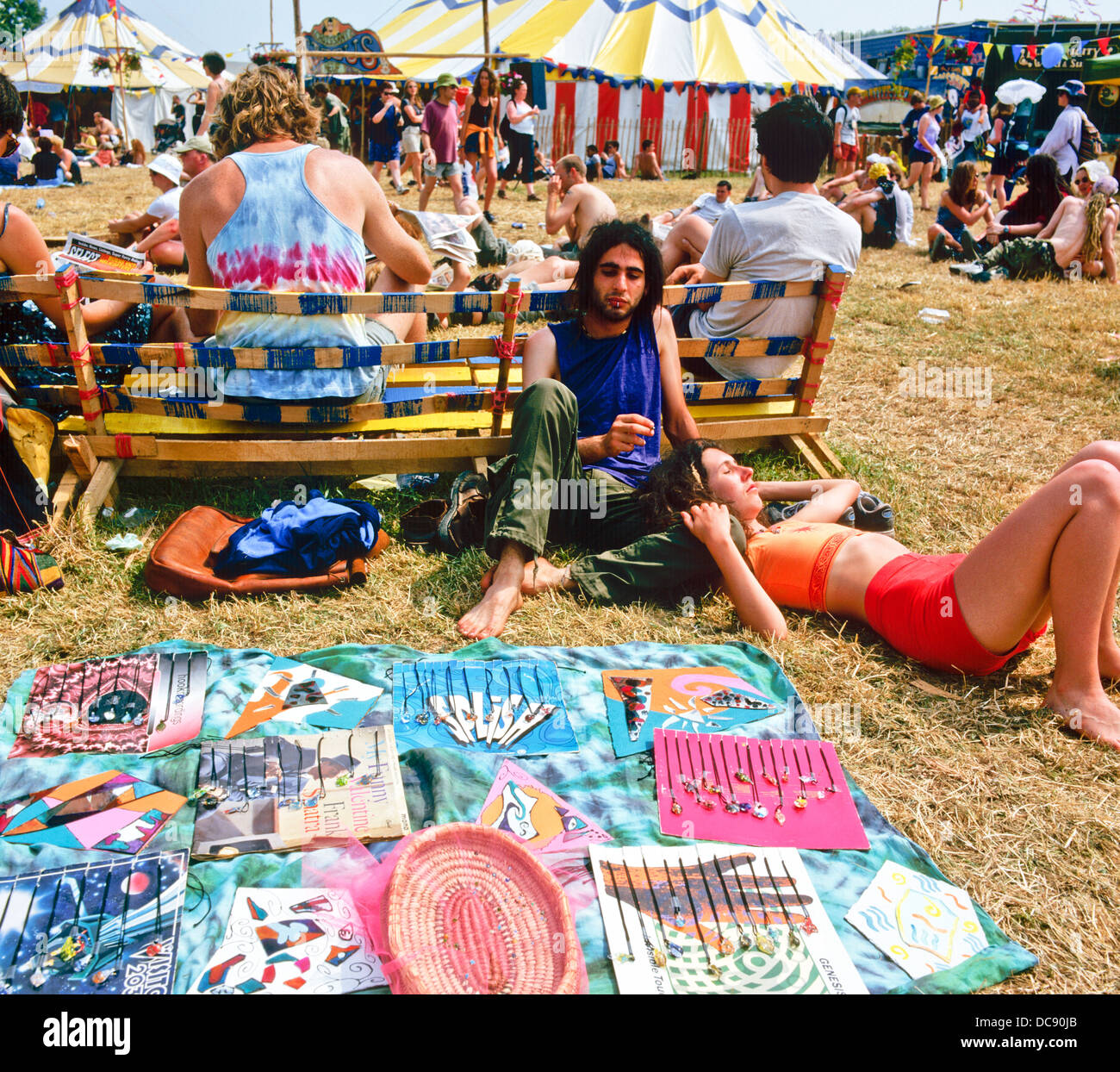 Hippie Shop At Glastonbury Festival UK Stock Photo