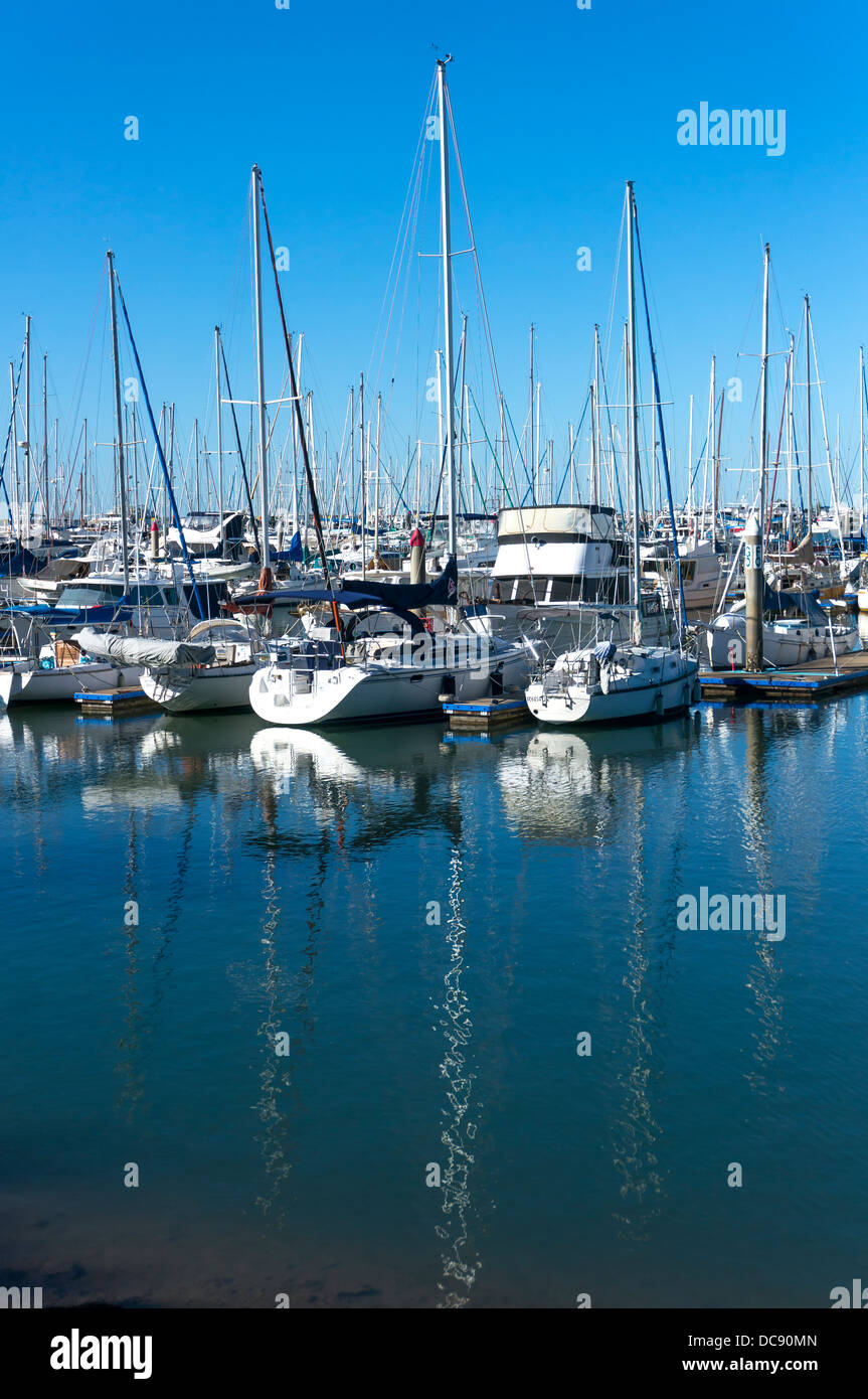 Sailing boats in the Manly Marina, Brisbane, Queensland, Australia Stock Photo