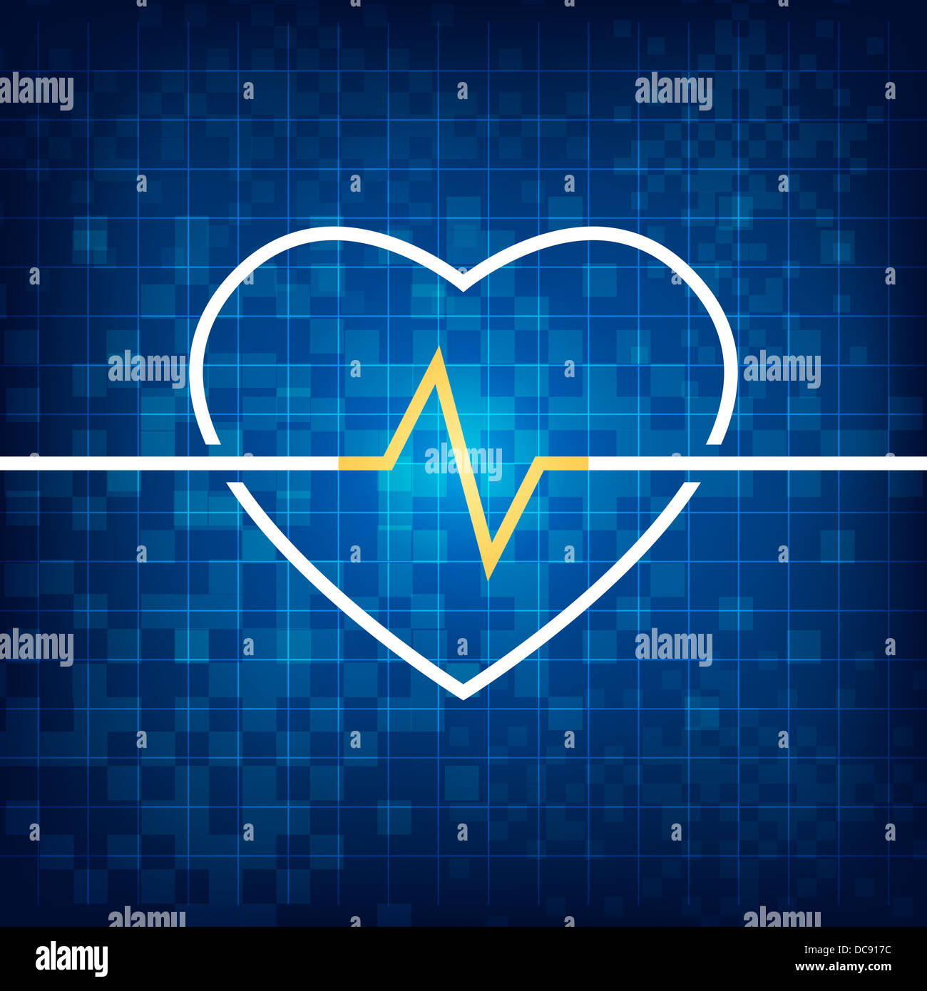 Vector illustration of heart health concept with cardiograph and heart ...