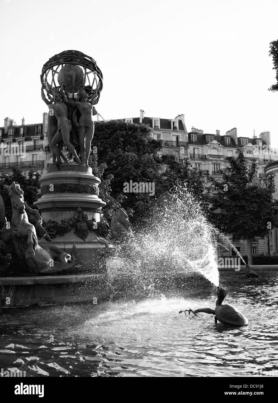 Fountain in the Luxembourgh Garden in Paris, France Stock Photo