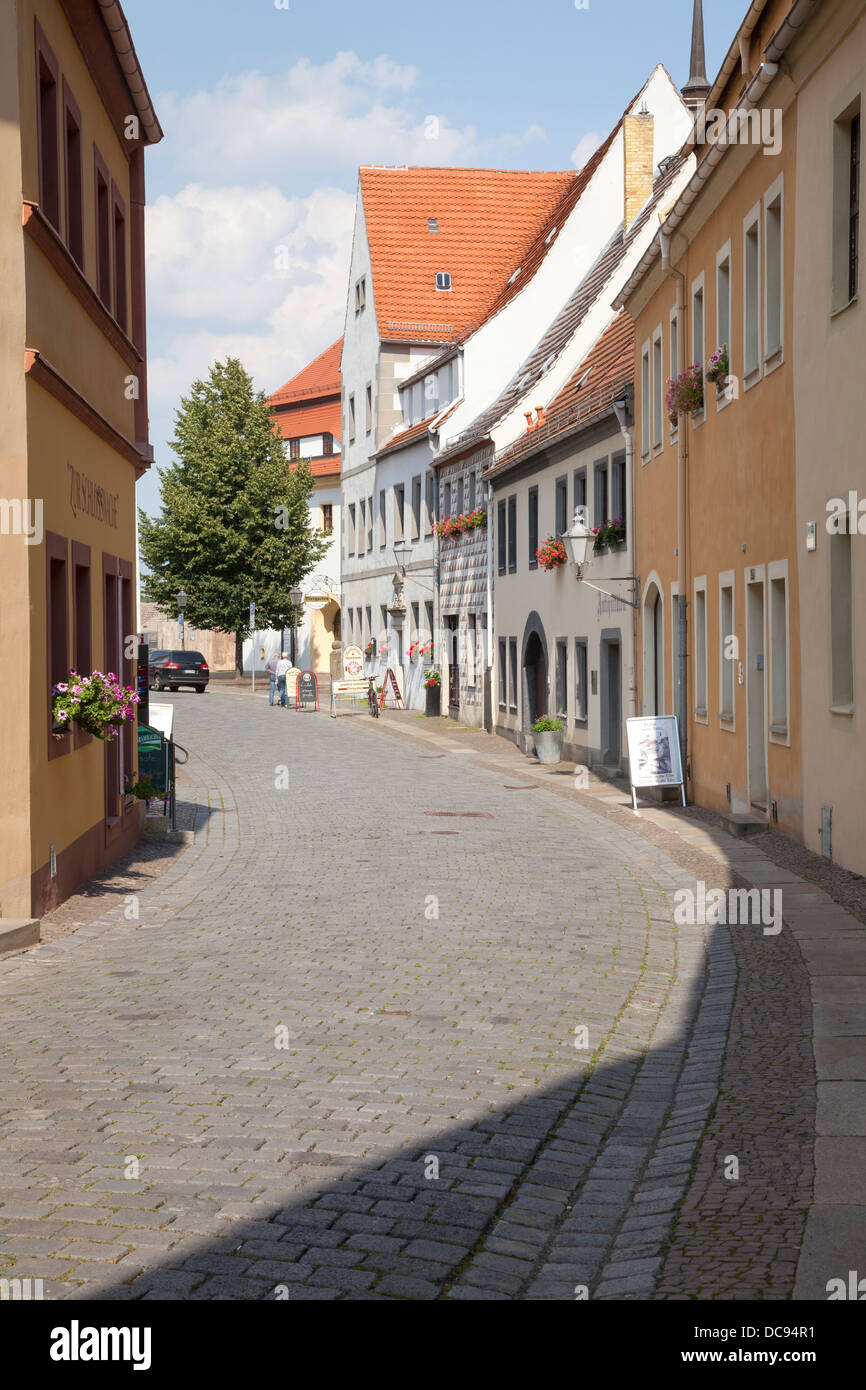 Schlossstrasse with old buildings, Torgau, Saxony, Germany Stock Photo