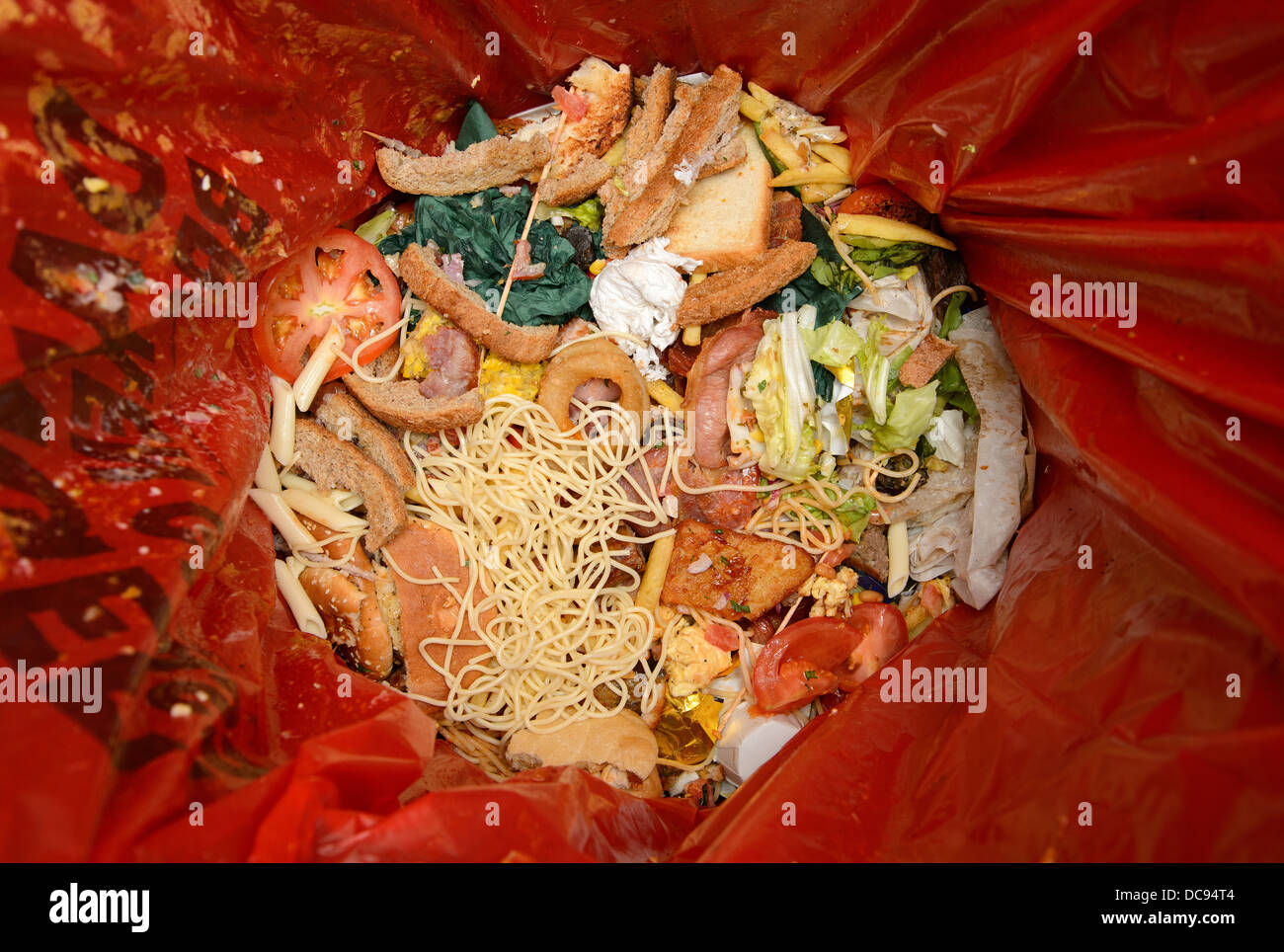 Waste food being collected for recycling at a restaurant in Birmingham