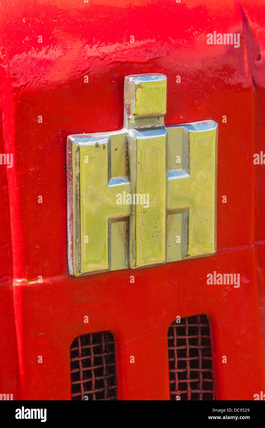 The name plate on an old International Harvester vintage Tractor Stock Photo