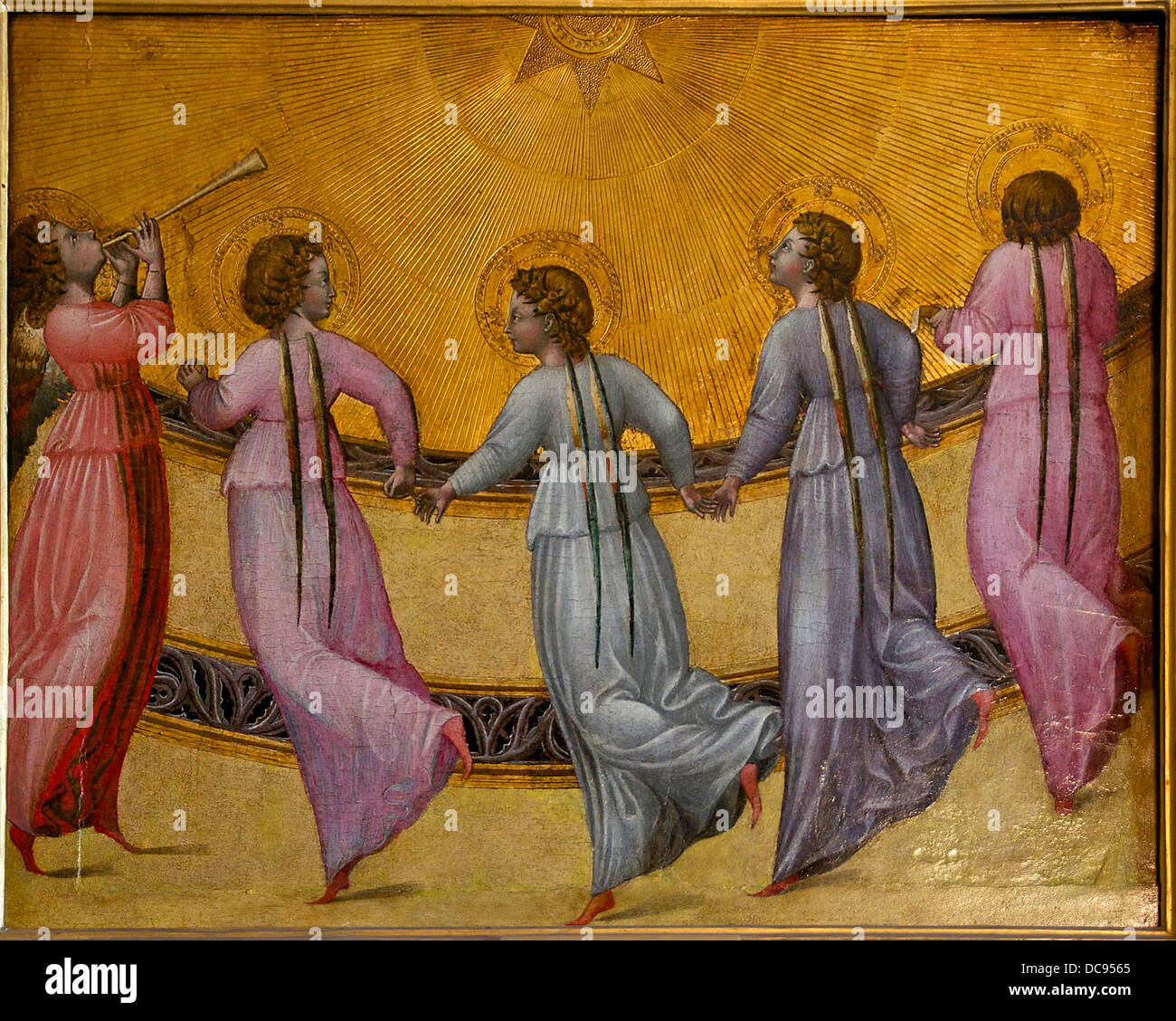 Angels dancing sun Giovanni di Paolo Condé Chantilly Stock Photo