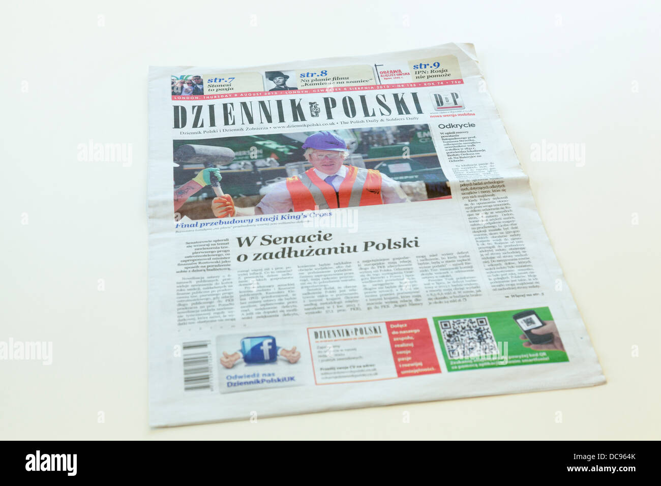 Dziennik Polski, Polish newspaper with Boris Johnson on the front page Stock Photo