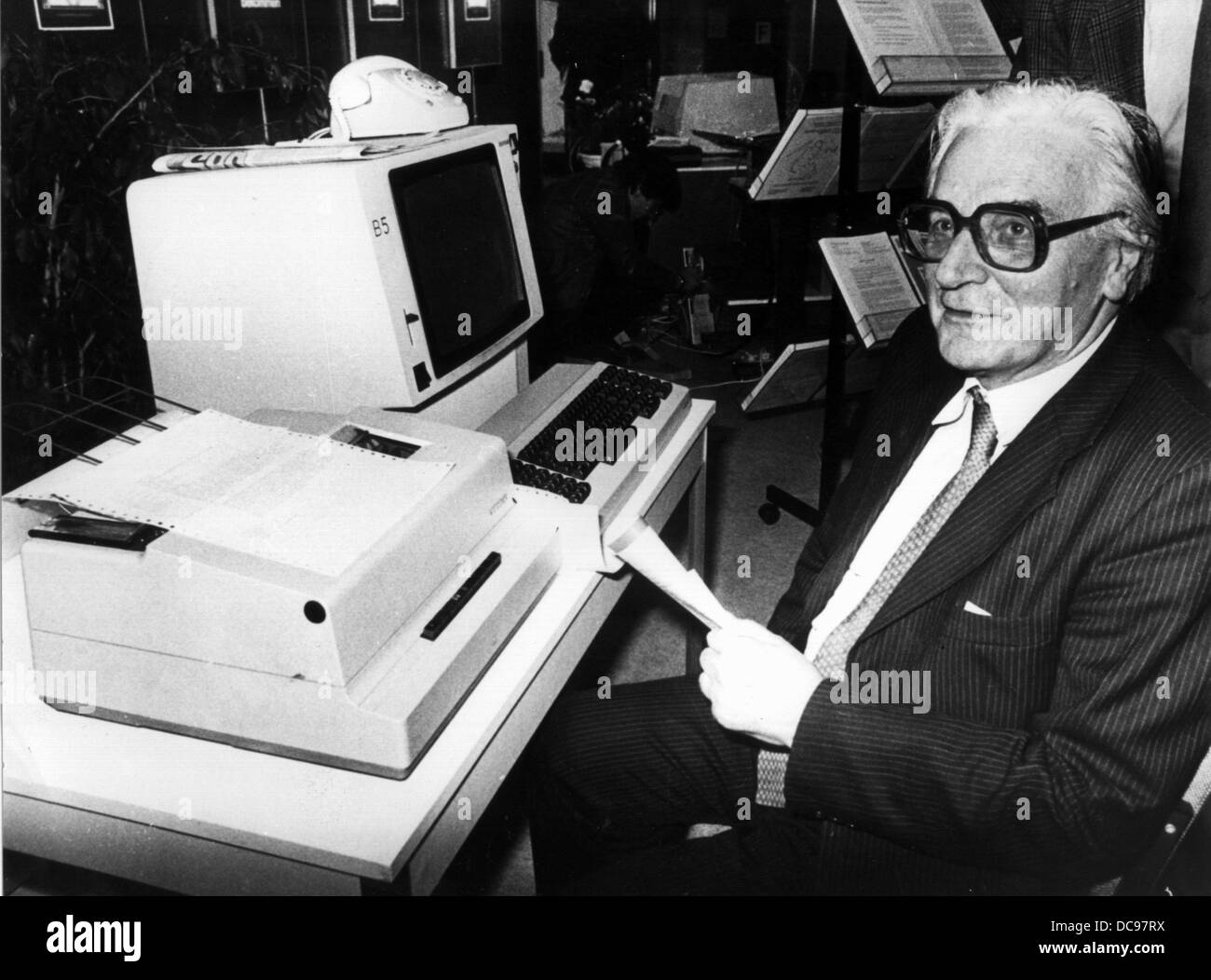 Konrad Zuse was a German engineer and computer pioneer. He is known as the 'Father of the Computer' across the World. Stock Photo