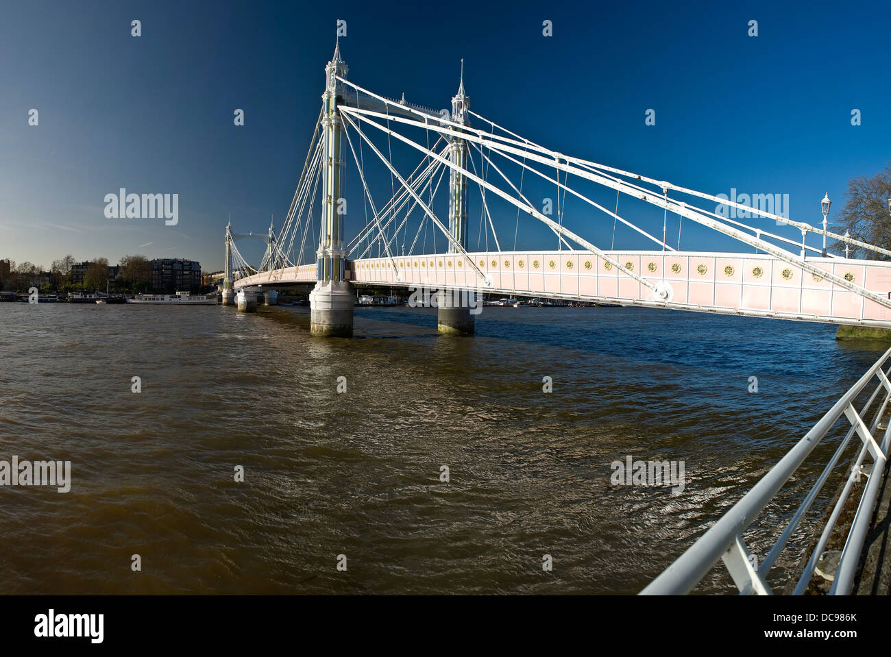 Albert Bridge on the River Thames, London, UK Stock Photo