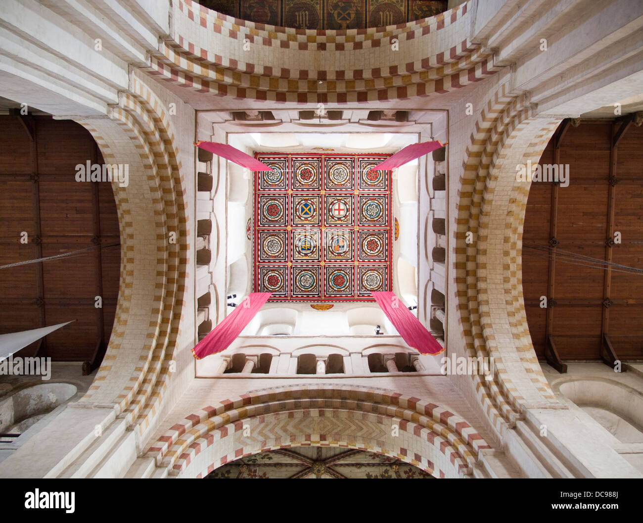 St Albans Cathedral in Hertfordshire, England - interior Stock Photo
