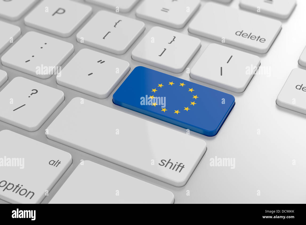 3d render of Europe flag button with soft focus Stock Photo - Alamy
