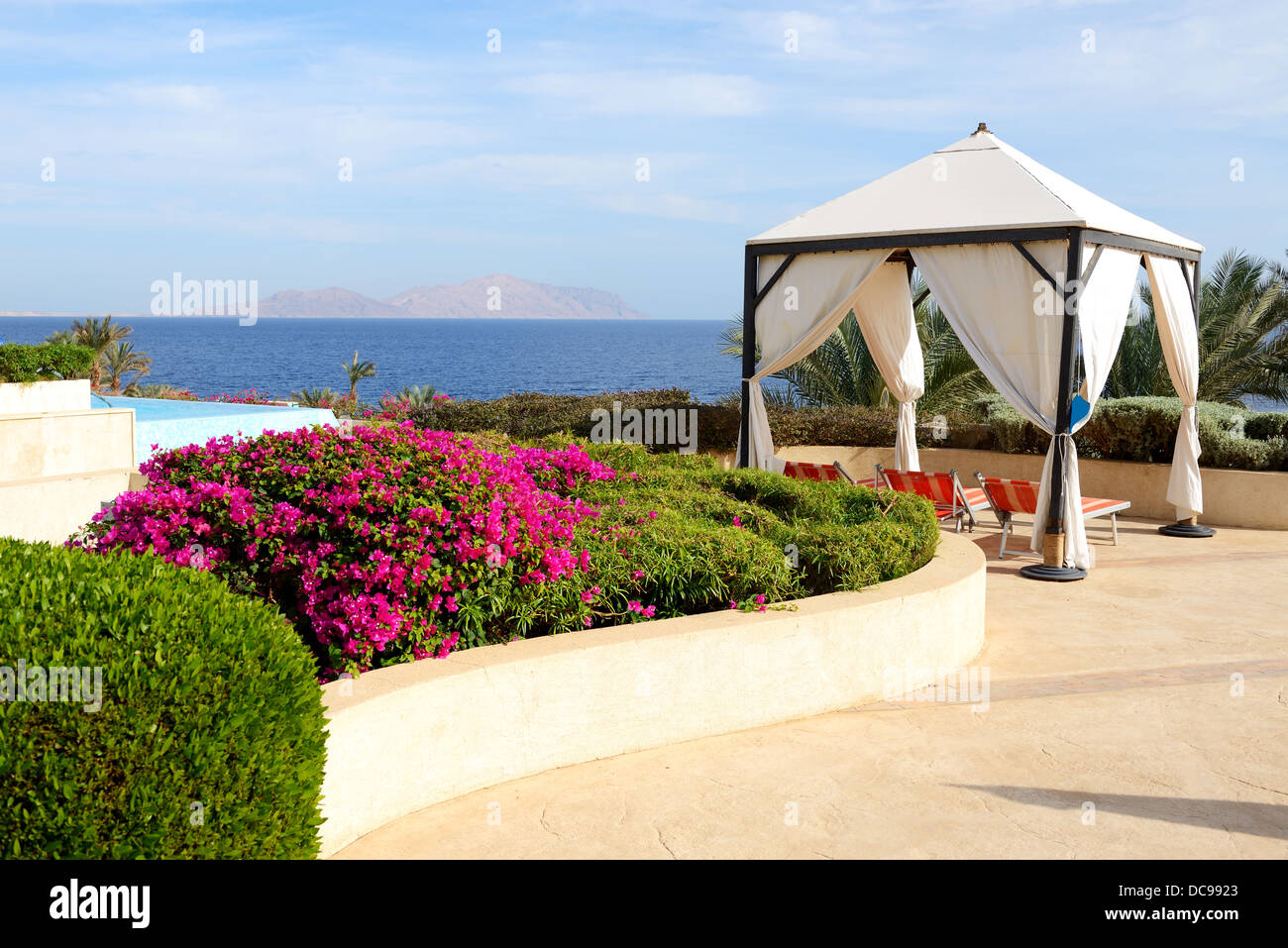 The sea view hut at luxury hotel, Sharm el Sheikh, Egypt Stock Photo