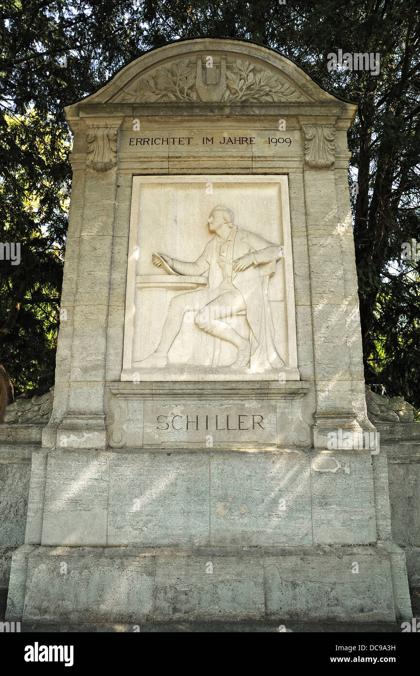 Schiller monument in the city park Stock Photo Alamy
