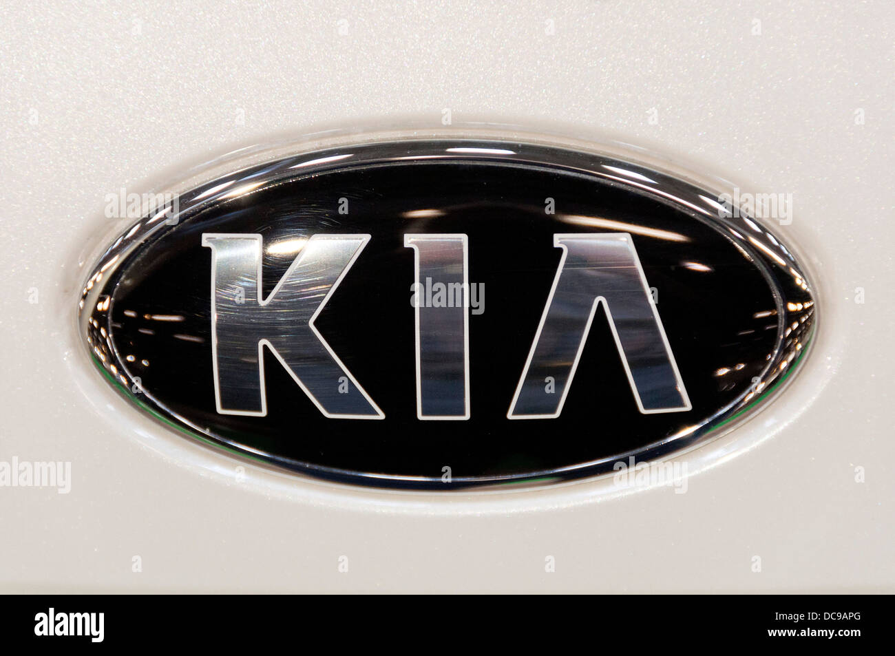 KIA logo on a car Stock Photo