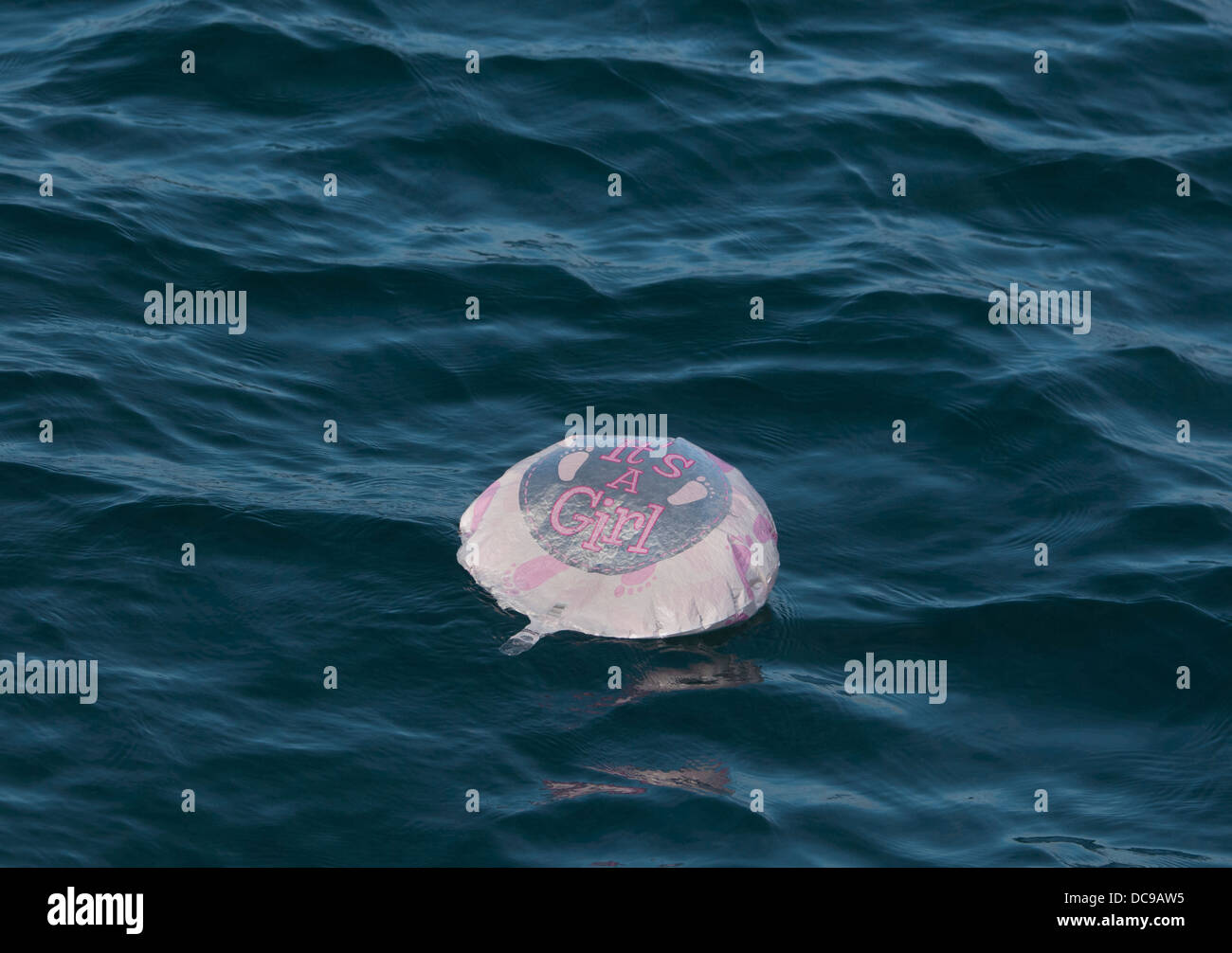 Floating Balloon, a danger to wildlife, Santa Barbara Channel, Channel islands, California Stock Photo