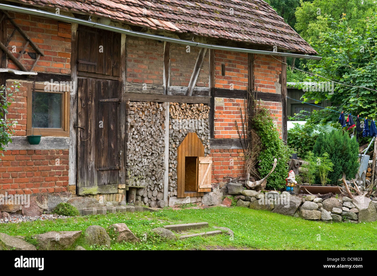 Rustic outbuildings in Mecklenburg, Germany Stock Photo