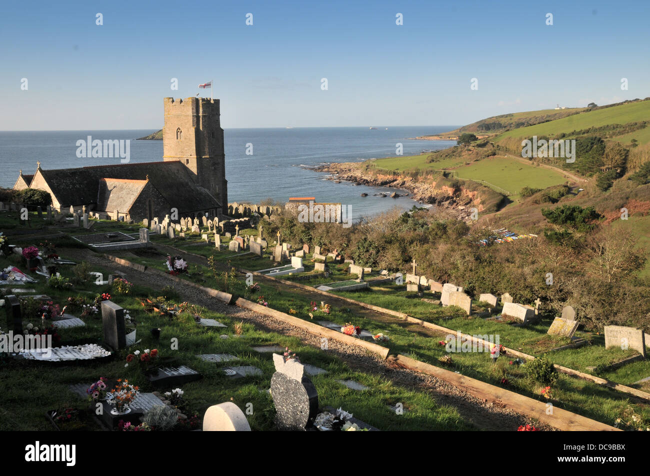 The cliff top view at Wembury DEVON Stock Photo Alamy