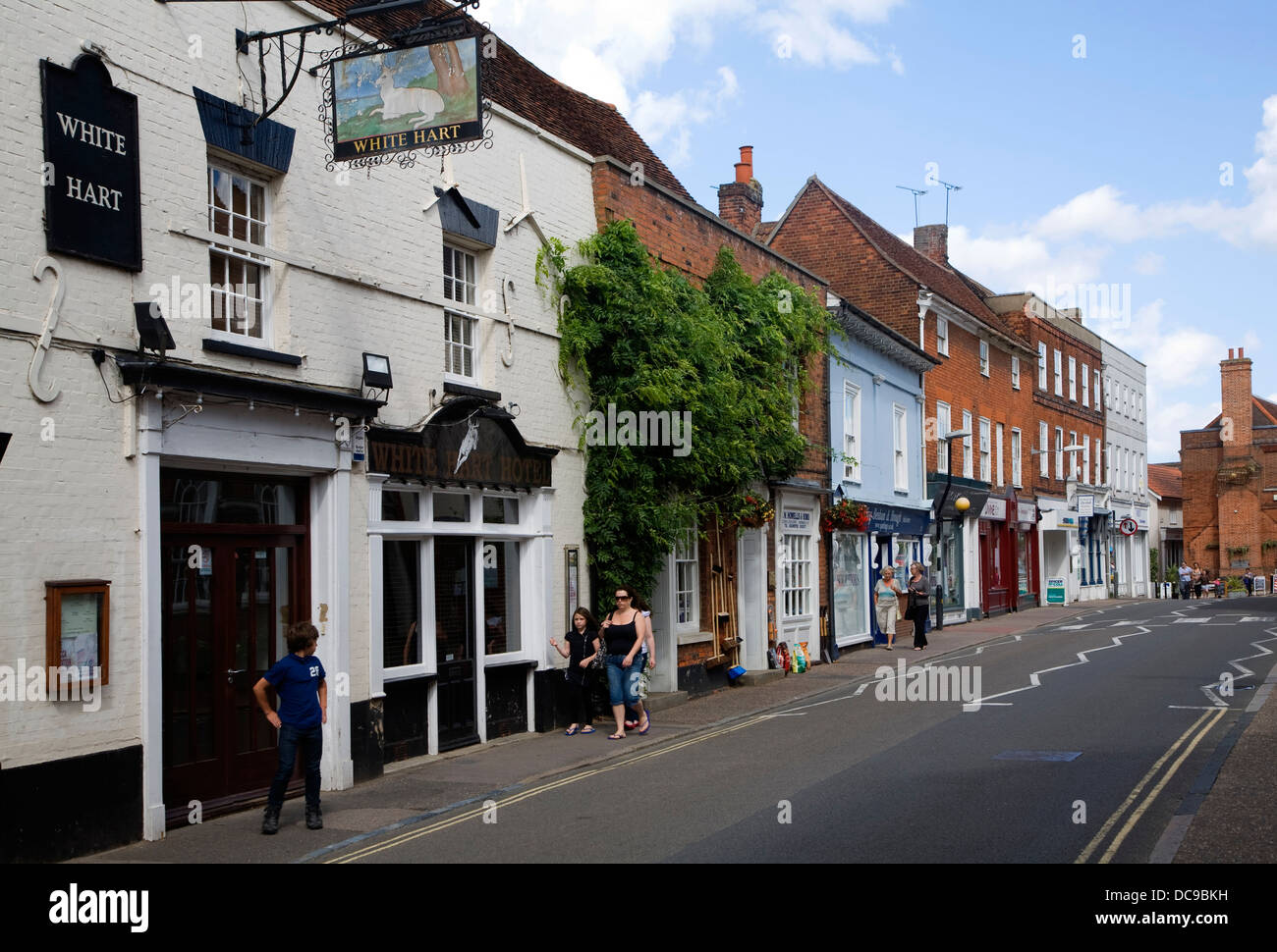 The White Hart pub and historic buildings Manningtree Essex England