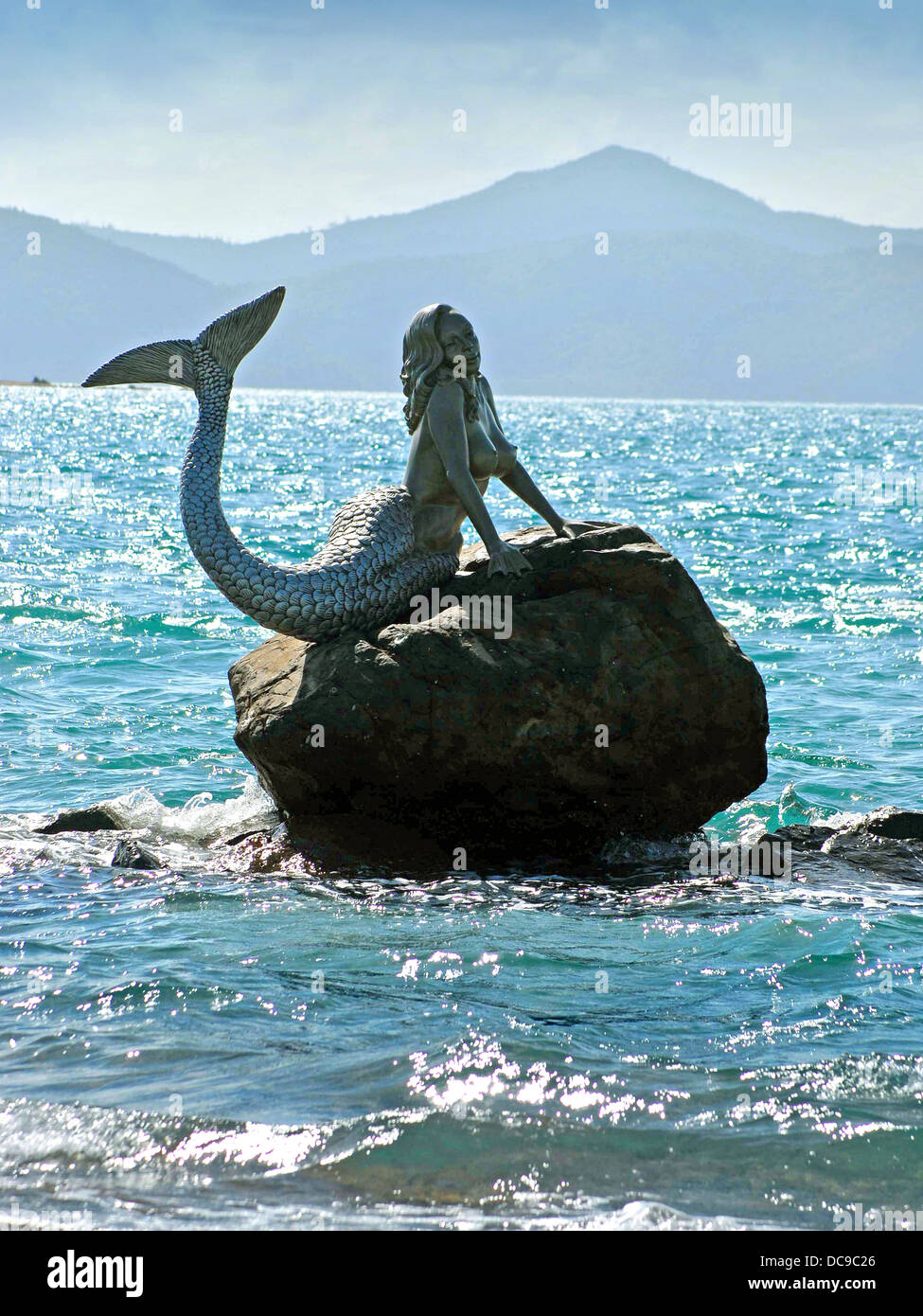 Mermaid sculpture on the Whit Sunday Island of Day Dream Australia