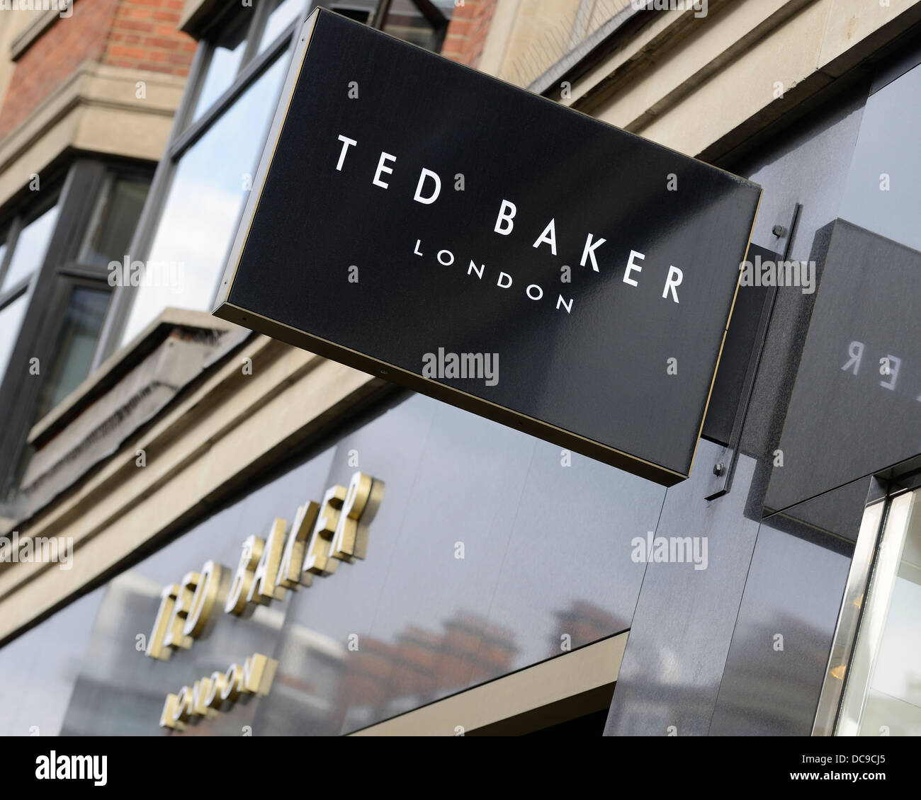 Ted Baker Shop Sign, Knightsbridge, London, UK. Stock Photo