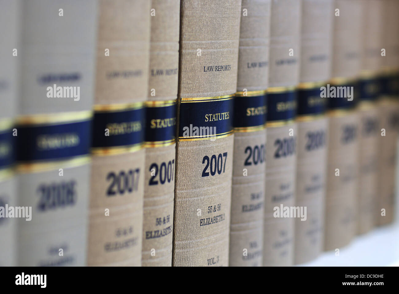 English Law statute books on a book shelf Stock Photo