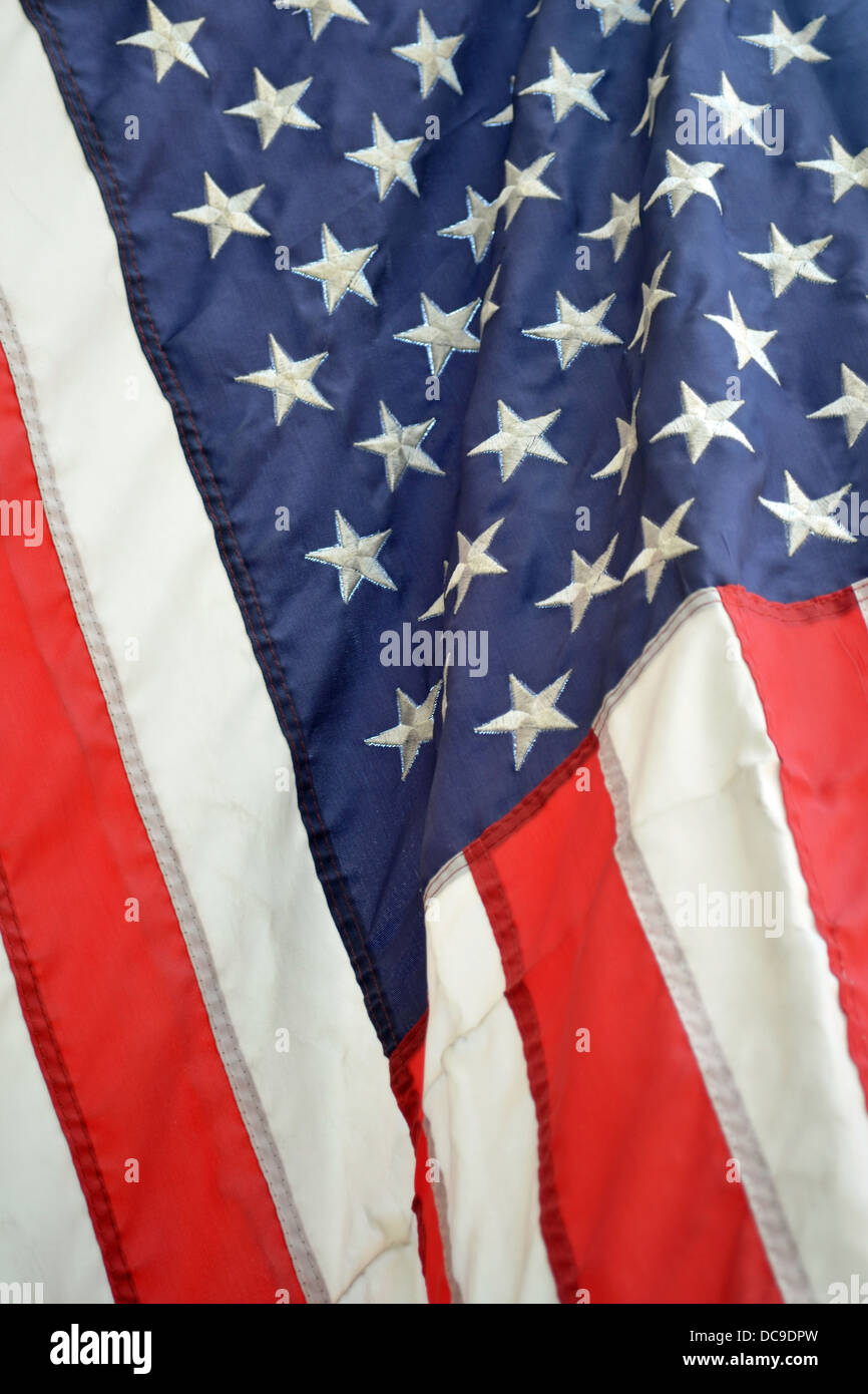 A close up of a flag blowing in the breeze Stock Photo