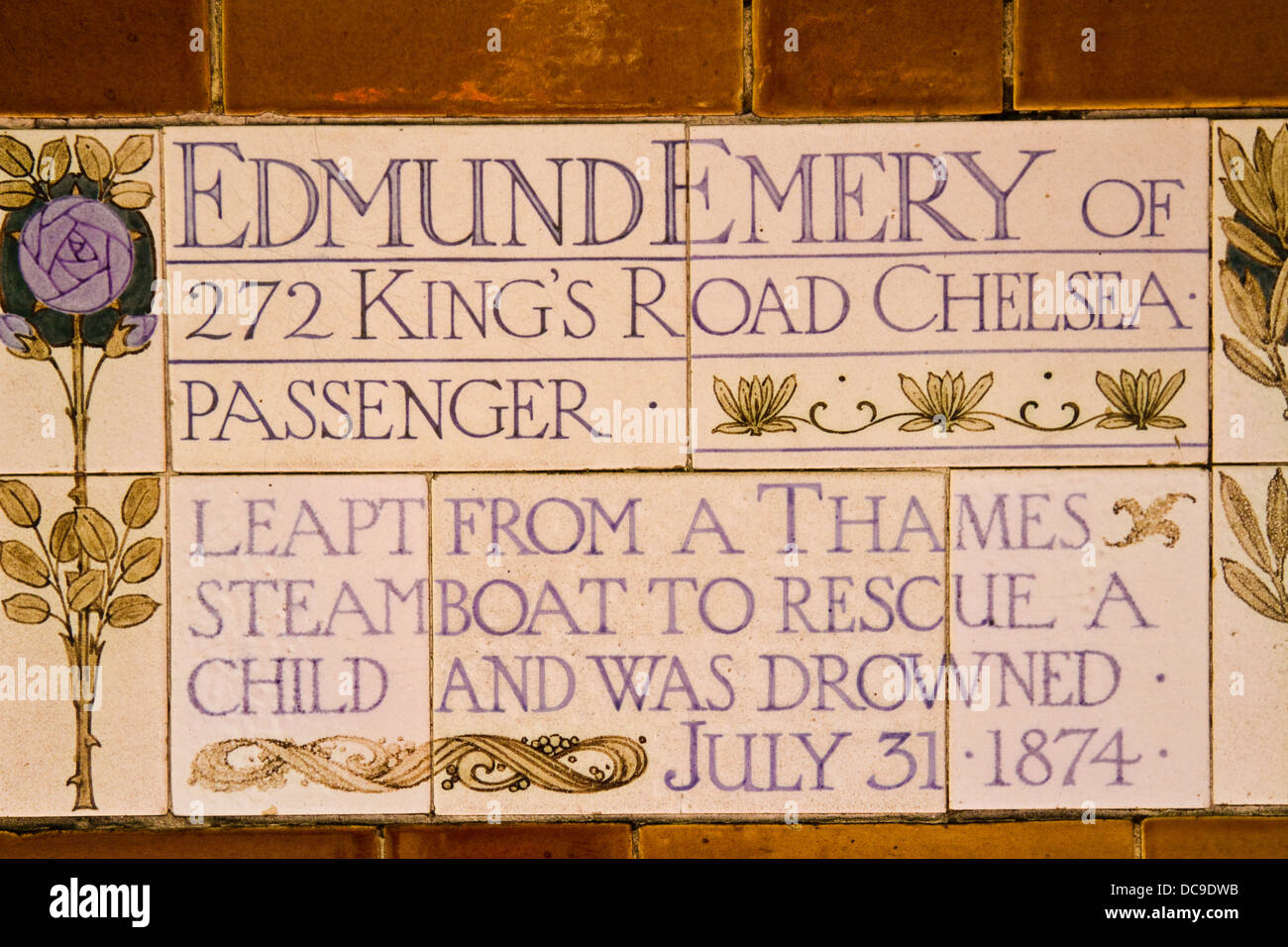 Watts memorial to Heroic Self Sacrifice in the Postmans park, City of London Stock Photo