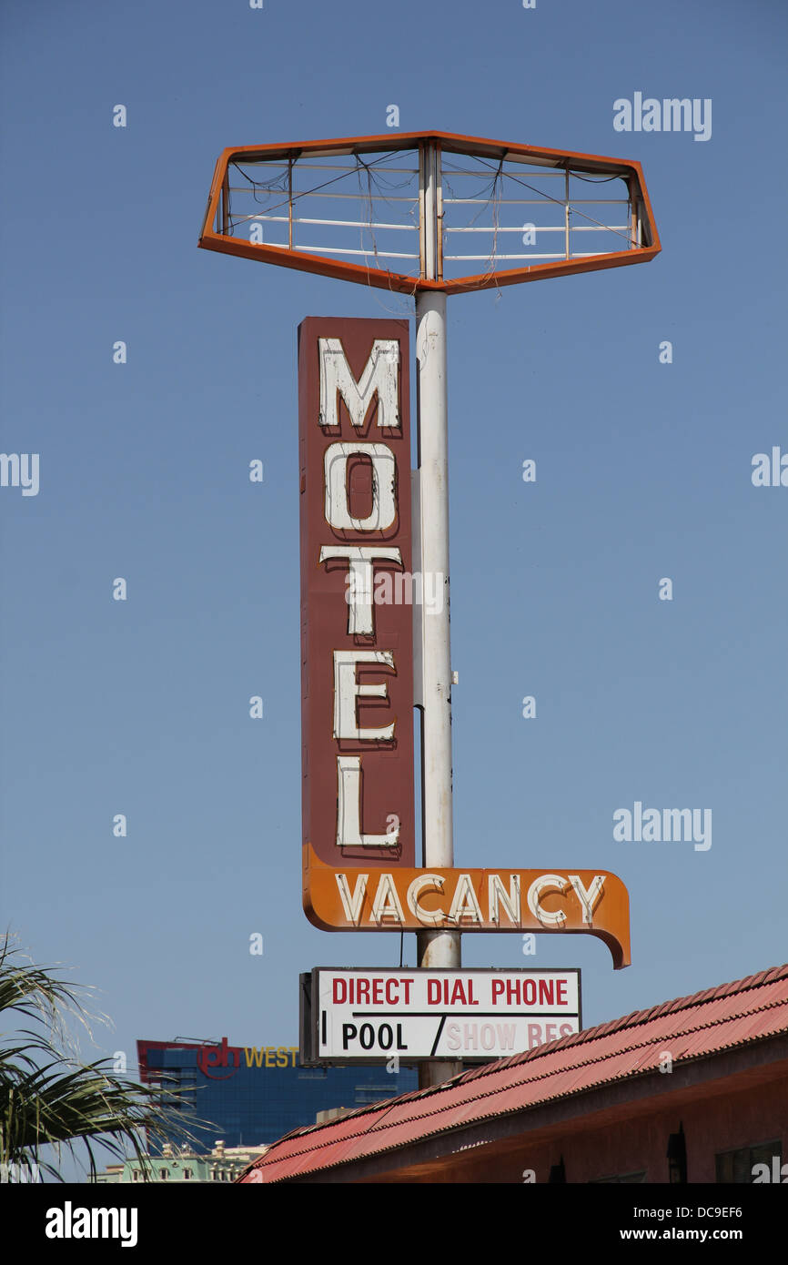 Old rusty motel sign. Stock Photo