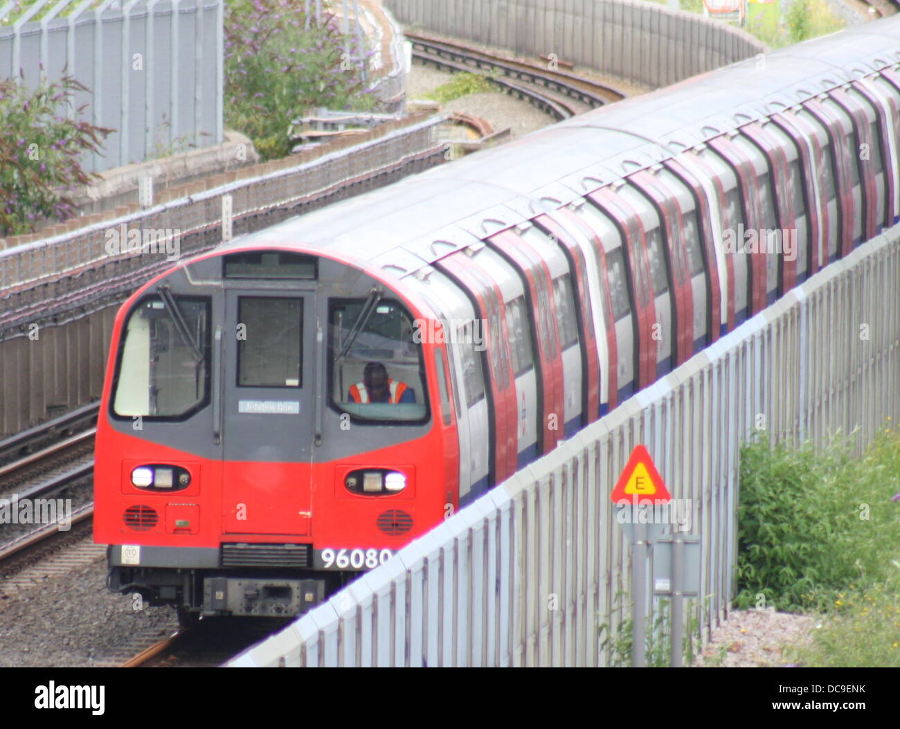 London Underground Train "Tube" Drivers on the Jubilee Line Stock Photo