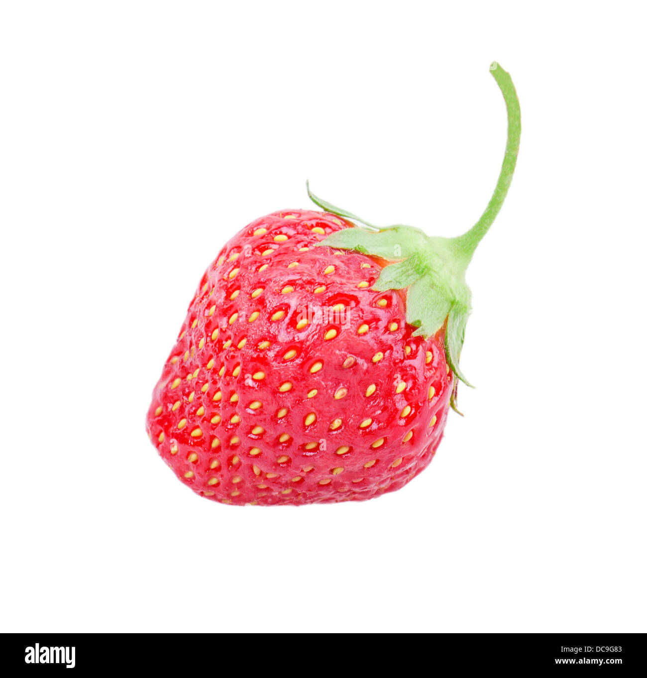 juicy ripe strawberries with leaves on a white background Stock Photo ...