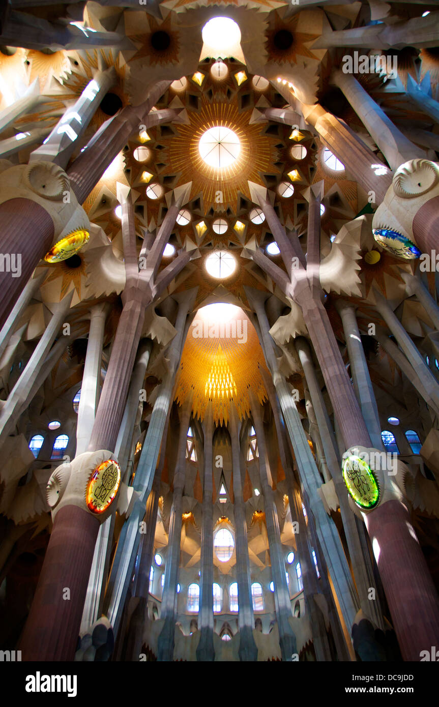 La Sagrada Familia, the cathedral designed by Gaudi Stock Photo