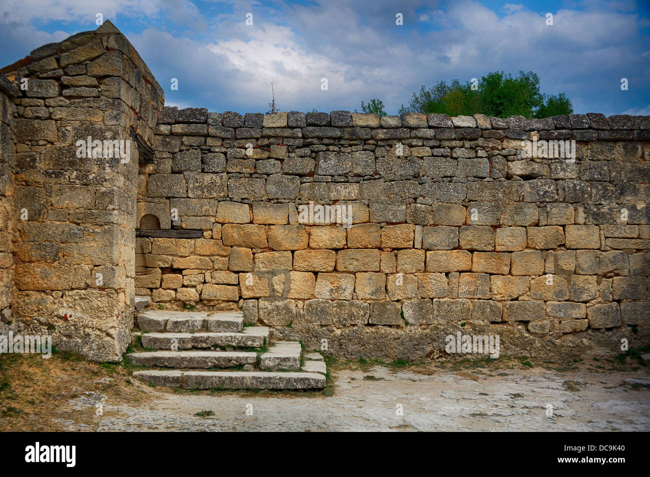 Chufut-Kale - Spelaean city - Tatar Fortress located in the mountains, Crimea, Ukraine Stock Photo