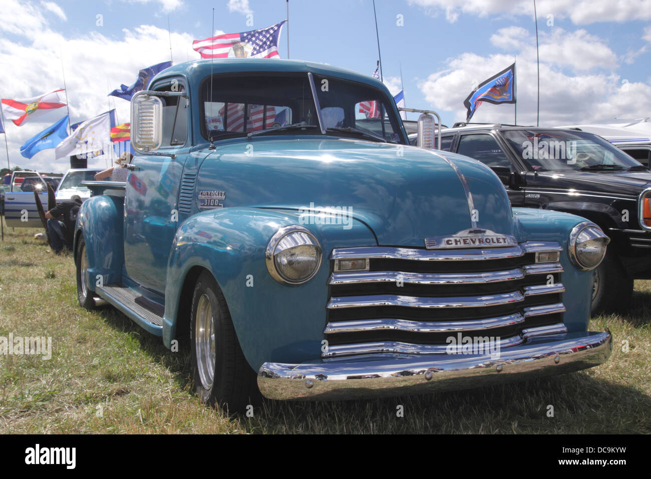 1950s Chevrolet 3100 Pickup truck at White Waltham Retro Festival 2013 Stock Photo