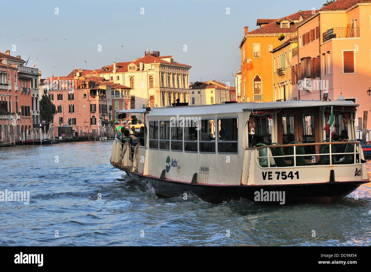 Vaporetto water bus on the Grand Canal in Venice, Italy