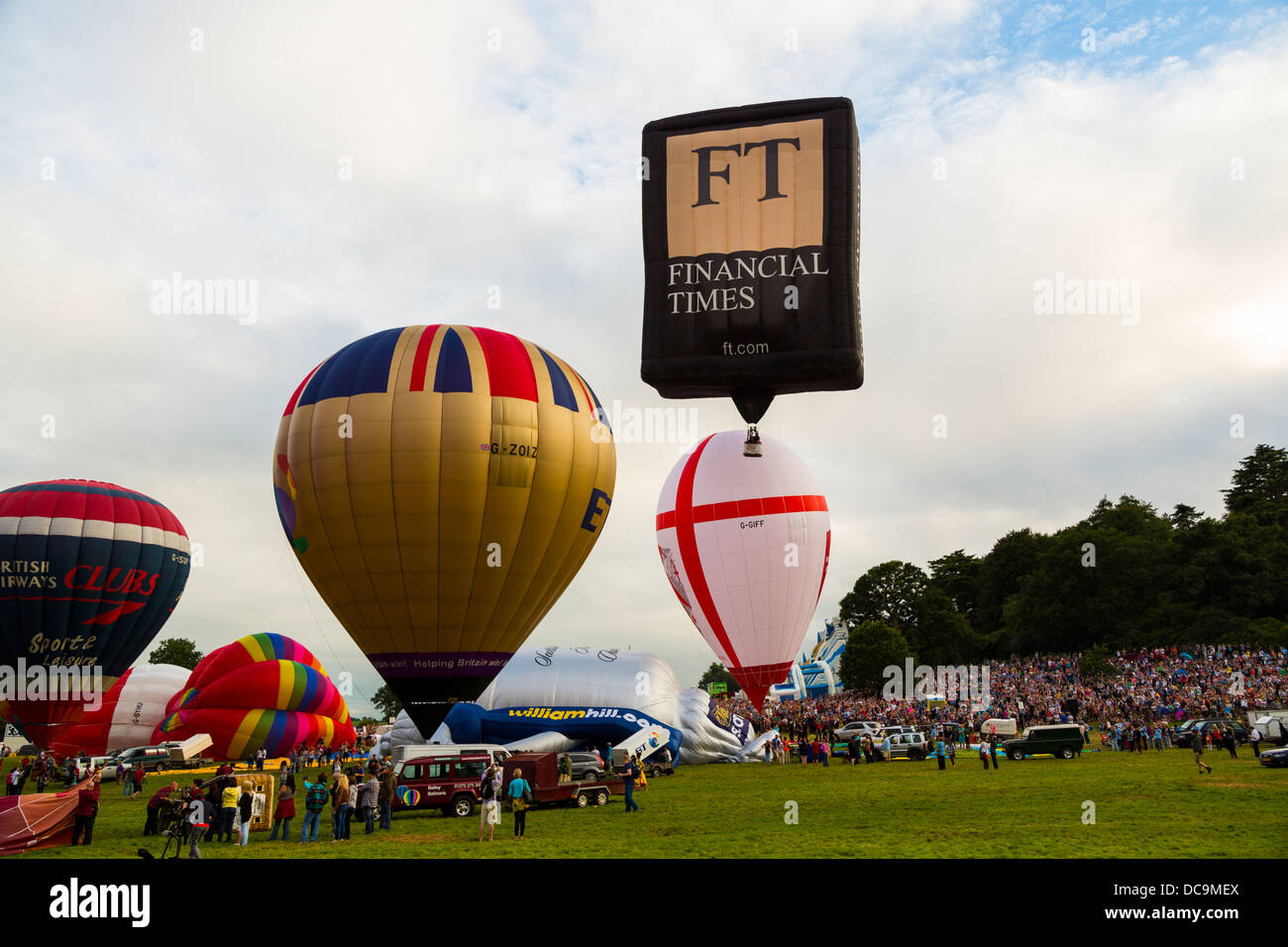 Bristol, UK, 10th August 2013, A selection of balloons inflate and