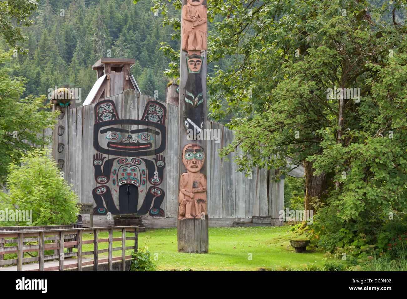 USA, Alaska, Wrangell. View of Chief Shakes Tribal House Stock Photo